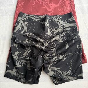 GS Power High Rise Shorts - Black Print